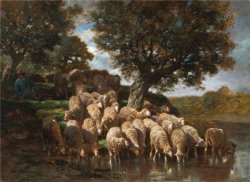 CaylayBrady Oil Painting 'charles Emile Jacque Sheep About 1930' Printing On Perfect Effect Canvas 20X27 Inch 51X70 Cm The Best Kids Room Decor And
