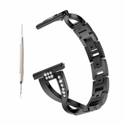 Killer Deals Stainless Steel Bracelet Strap For Fitbit Versa - Black - Strap Only Watch Excluded