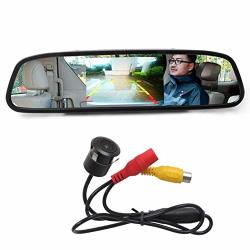 Wepeculior Reversing Camera And Monitor Kit 4.3" Car Parking Mirror Monitor + 18.5MM Back-up Camera Car Rear View Camera No Light