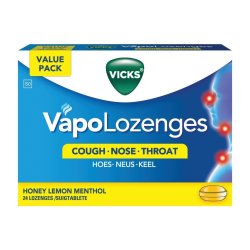 Vicks Vapolozenges Honey Lemon Flavoured Lozenges 24 Pcs