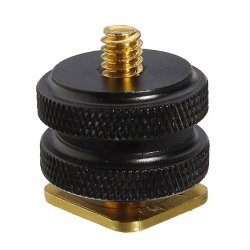 1 4 Inch Dual Gold Nuts Tripod Mount Screw To Camera Hot Shoe Adapter