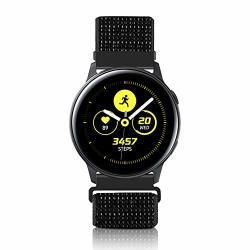 Wniph 20MM Quick Release Watch Band Compatible With Samsung Galaxy galaxy Watch ACTIVE2 Huawei pebble asus ticwatch Smart Watch Nylon Breathable Replacement Sport Strap Reflective Black 20MM
