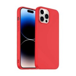 Liquid Silicone Minimalist Case For Iphone 14 Pro - Red