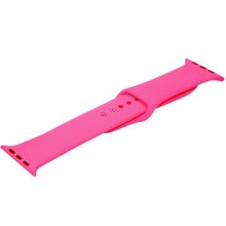 Silicone Watch Strap With Button For Apple WATCH-42 44 45MM-BARBIE Pink