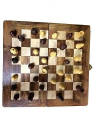 Indiabigshop Raksha Bandhan Gift Chess Set - Sisam Wooden Handmade International Chess Set 12X12NCH