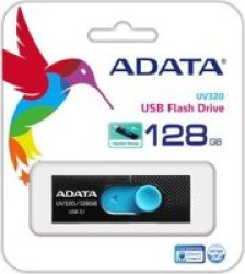 Adata UV320 128GB USB 3.1 3.1 Gen 2 Type-a USB Flash Drive - Black blue