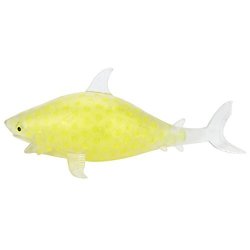 Dingji Squishy Toy Spongy Shark Bead Stress Ball Toy Squeezable Stress Relief Ball Toy Yellow