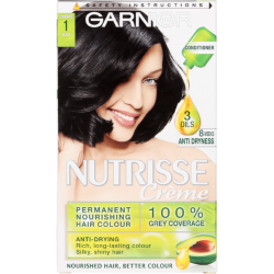 Garnier Nutrisse Creme Hair Colour Liquorice 1 Black 1 Application