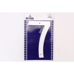 Number 7 White Plastic Sign 200MM Mackie