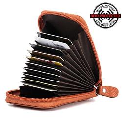 Zipper Credit Card Wallet Rfid Credit Card Holder Protector Id Card Window Leather Wallet