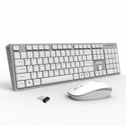 Nacodex A2080I Wireless Keyboard Mouse Combo 2.4G USB Durable Ultra Thin 104 Keys Computer Keyboard 1200DPI Mouse And Quiet Chocolate Keys Membrane Keyboard With