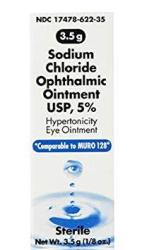 Akorn Sodium Chloride Ophthalmic Ointment 3.5 G Each Pack Of 4