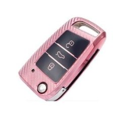 Vw Golf 7R And GTI - Tpu Key Cover - Carbon Pattern - Carbon Look Pink
