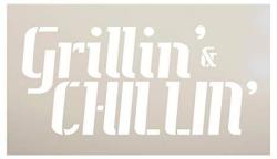Grillin' & Chillin' Stencil By STUDIOR12 Reusable Mylar Template Use To Paint Wood Signs - Aprons - Pallets - Diy Grillmaster Decor - Select Size