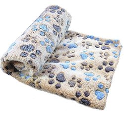 Pet Bed Blanket Dog Blankets Cute Paw Print L Brown