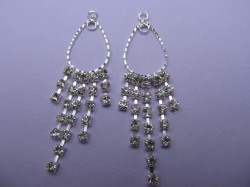 Silver Colour Rhinestone Dangles For Earrings-2pc-cheap Courier Delivery