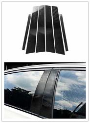 Carbon Fiber Landparts Car Accessories Auto Window Post Door Middle+tail Pillar Cover Trim Decor Strip Sticker For Bmw E46 323I 328I 330I 325I 1999-2004