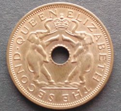 Coin Rhodesia And Nyasaland Penny 1963 Unc