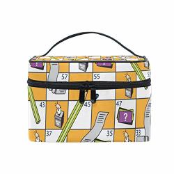Travel Cosmetic Bag Snakes Ladders Board Game Toiletry Makeup Bag Pouch Tote Case Organizer Storage For Women Girls