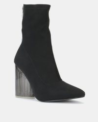 Silva Lux Gigi Black Lycra Perspex Heel Sock Boot Prices | Shop Deals ...