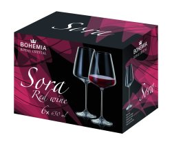 Bohemia Crystal Sora Red Wine Glasses 650ML 6PK