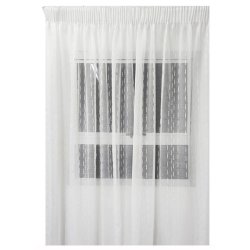 Matoc Readymade Curtain -dash Voile -white -taped -230CM W X 250CM H