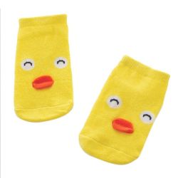1-4y Kids Baby Unisex Cotton Cartoon Animal Anti Slip Ankle Socks - Yellow 2-3t