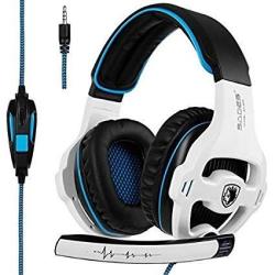 Sades SA810 Wired Over Ear Stereo Gaming Headset With Noise Isolation Microphone For Newxboxone pc Mac PS4 Phones Tablet In Black White