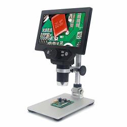 Digital Microscope Kkmoon G1200 Digital Microscope 7 Inch Large Color Screen Large Base Lcd Display 12MP 1-1200X Continuous Amplification Magnifier With Aluminum Alloy Stand