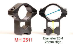 Scope Mounts Mh2511 Diameter 25.4mm And 25 Mm Hight - For The 11-13mm Rail