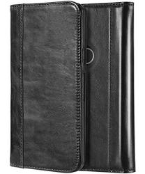 Procase Google Pixel 2 XL Genuine Leather Case Vintage Leather Folding Flip Case With Kickstand And Magnetic Closure Protective Cover For Google Pixel 2 XL 2017 -black