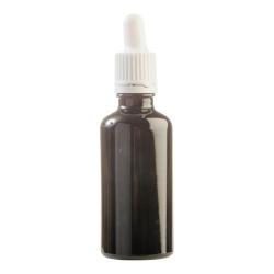 50ML Black Glass Aromatherapy Bottle With Pipette - White 18 89