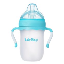 Feeding Bottle With Handle Wide Neck Fast Flow 270ML Assorted