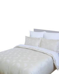 Sheraton Feather In Stone 300 Thread Count Cotton Duvet Cover Set