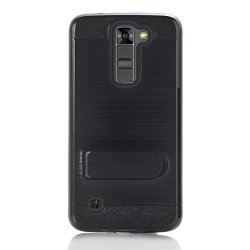 For LG K7 Case HP95 Tm Fashion Luxury Hybrid Rugged Rubber Case Cover With Stand For LG K7 Black