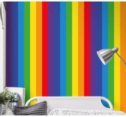 Rainbow Stripes Striped Wallpaper