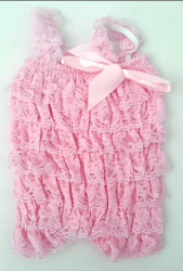 Smitten Lace Romper Baby Pink L 1-2yr