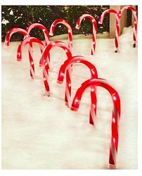 Uneedum Candy Cane Walkway Lights Set Of 10 Christmas Decor