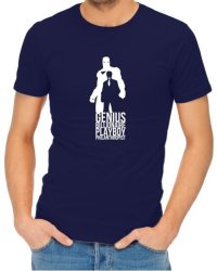 Genius Billionaire Playboy Mens Navy T-Shirt XL