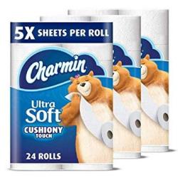 Charmin Ultra Soft Cushiony Touch Toilet Paper 24 Family Mega Rolls Equal To 123 Regular Rolls
