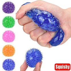 Sacow Stress Reliever Ball Spongy Bead Stress Ball Toy Squeezable Stress Squishy Toy