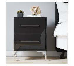 Bam Ny - High Gloss Two Drawer Night Stand - Black
