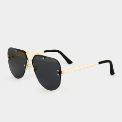 Mkm Black Studded Upstyled Aviator Sunglasses