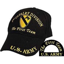 Mws U.s. Army 1ST Cavalry Division The First Team Embroidered Black Baseball Cap Hat
