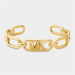 Mk Statement Link Collection Gold Plated Frozen Empire Link Cuff Bangle