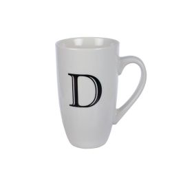 Kitchen Accessories - Mug - Letter 'd' - Ceramic - White - 6 Pack
