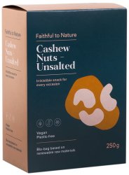 Faithful To Nature Cashew Nuts - Unsalted - 250G