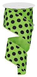 1.5 Big Polka Dot Ribbon: Hot Pink & Lime (10 Yards) [RG1586AW