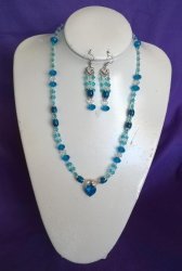 Blue Beaded Jewellery Set