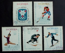 Stamp Set Albania Shqiperia 1968 Winter Olympics Mint